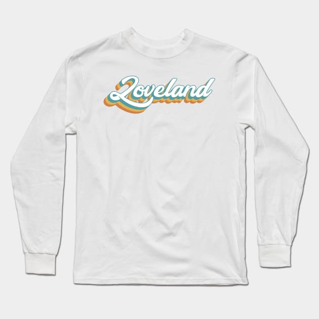 Loveland Colorado Ski Area Resort Retro Lettering Long Sleeve T-Shirt by KlehmInTime